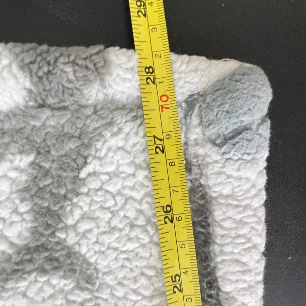 THRO Shark Baby Blanket 28x40 Loft Fleece Nursery Decor Gray White Monochrome